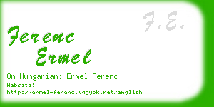 ferenc ermel business card